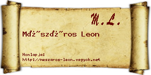 Mészáros Leon névjegykártya